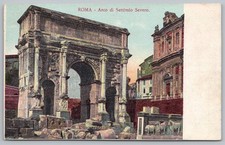 ROMA Arch of Septimius Severus Postcard Italy Ancient Roman Forum Vintage UNP