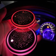 2 Count Led Cup Holder Lights For Car Rechargeable Cup Holder Insert Coasters