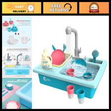 Color Changing Kitchen Sink Toys for Kids - Electric Dishwasher Playset with Run
