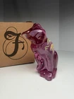 Fenton Madras Pink Grooming Cat Hand Painted  SIGNED Stunning, MINT With box