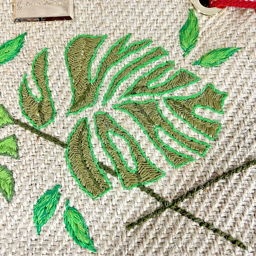 Guilianna Tiravanti tropische Clutch handgefertigt Palmblätter Resort Island neu ohne Etikett - Bild 6 von 22