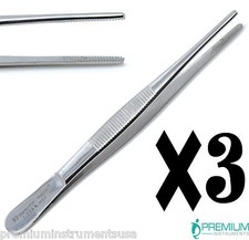 3  Premium Standard Dressing Tweezer Forceps 14cm Serrated Tip Surgical Tools