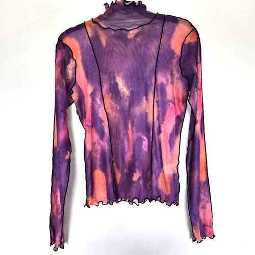 Which We Want Beulah Sheer Mesh Top Women's L Grunge 90s Whimsigoth Festival