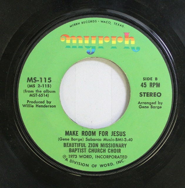 Black Gospel Soul 45 Beautiful Zion Missionary Baptist