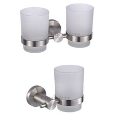 Wall Mount Toothbrush Holder Cup Set Stainless Steel Holder for Caravan Bathroom