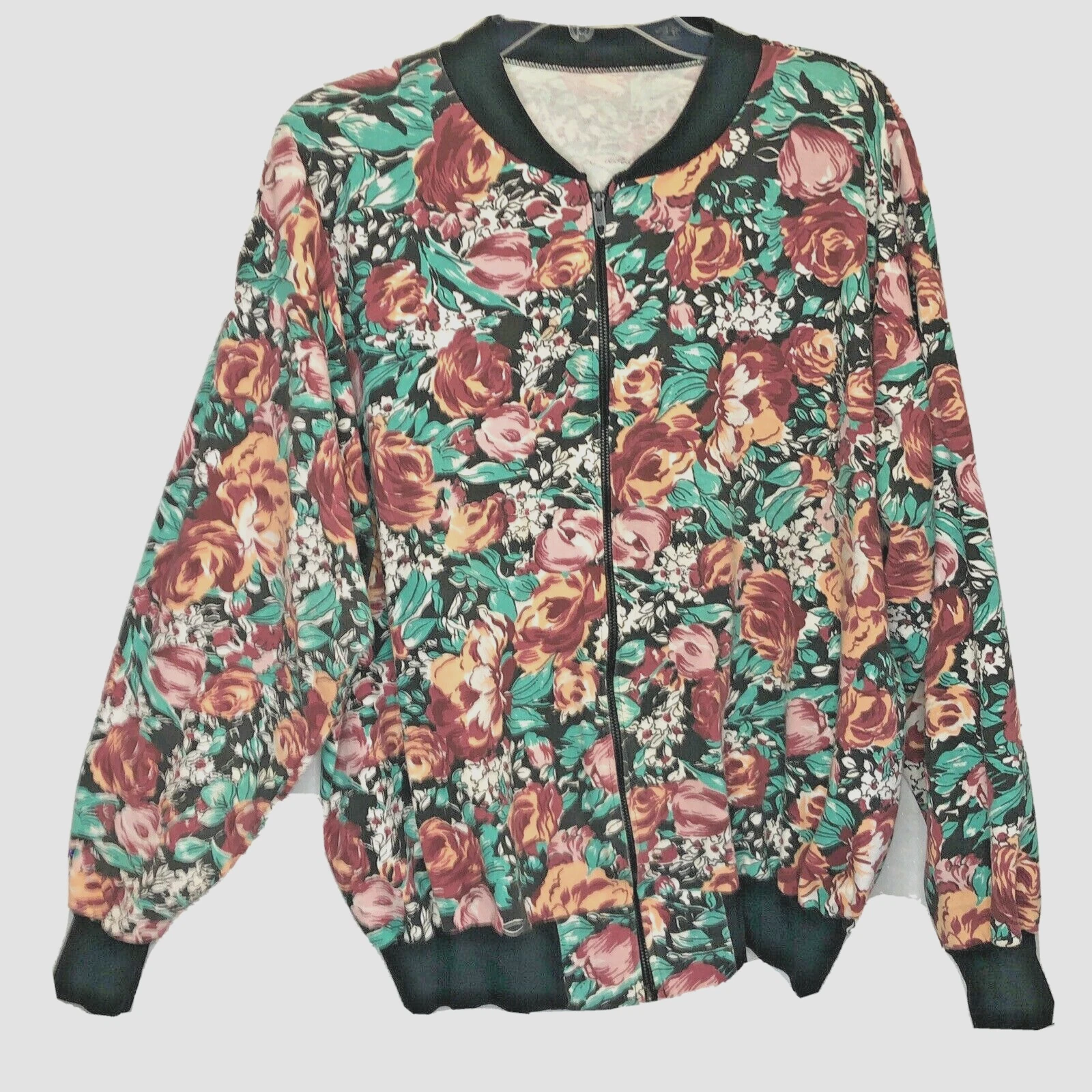 VETEMENTS Giacca donna S M multicolore floreale manica lunga zip misto cotone USA