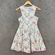 Paper Heart Womens Dress Size 6 Blue Floral Fits Smaller A-Line Sleeveless 4420