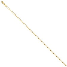 14K Yellow Gold 2.7mm Triangle Diamond Cut Paperclip Chain