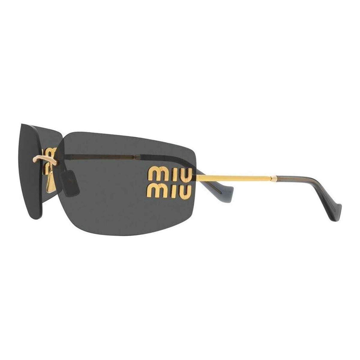 Miu Miu Sunglasses MU 54YS Gold Dark Grey 5AK5/S0 Women Wrap  display picture 2