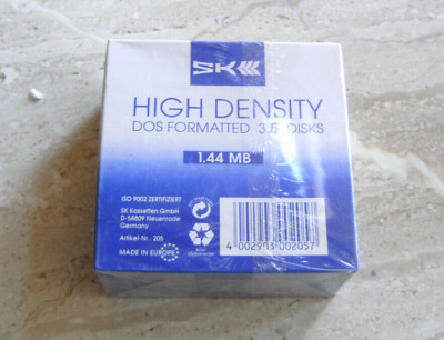 240 Stück (24x10) - SK Disketten 3,5'' 1,44 Mb Disk, DOS formated. NEU, OVP