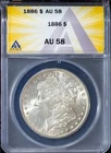 1886 Silver Morgan Dollar AU 58 ANACS # 7577181 + Bonus
