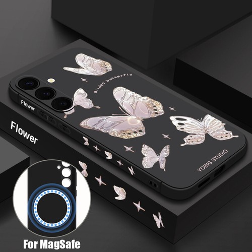 Bling Butterfly For Samsung Galaxy S25 S24 S23 Ultra S21 FE Case Magnetic Cover - Foto 13 di 19