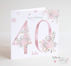 Personalised 40th Birthday Card for Daughter Niece Friend Sister Cards