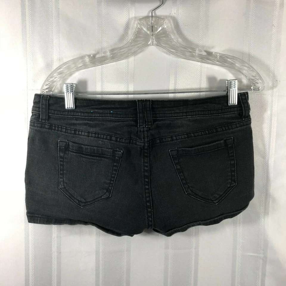 Pantalones Cortos Denim Nanette Lepore L'Amour Negros Talla 9 Estampado Sólido Mini Largo Foto 2 de 4