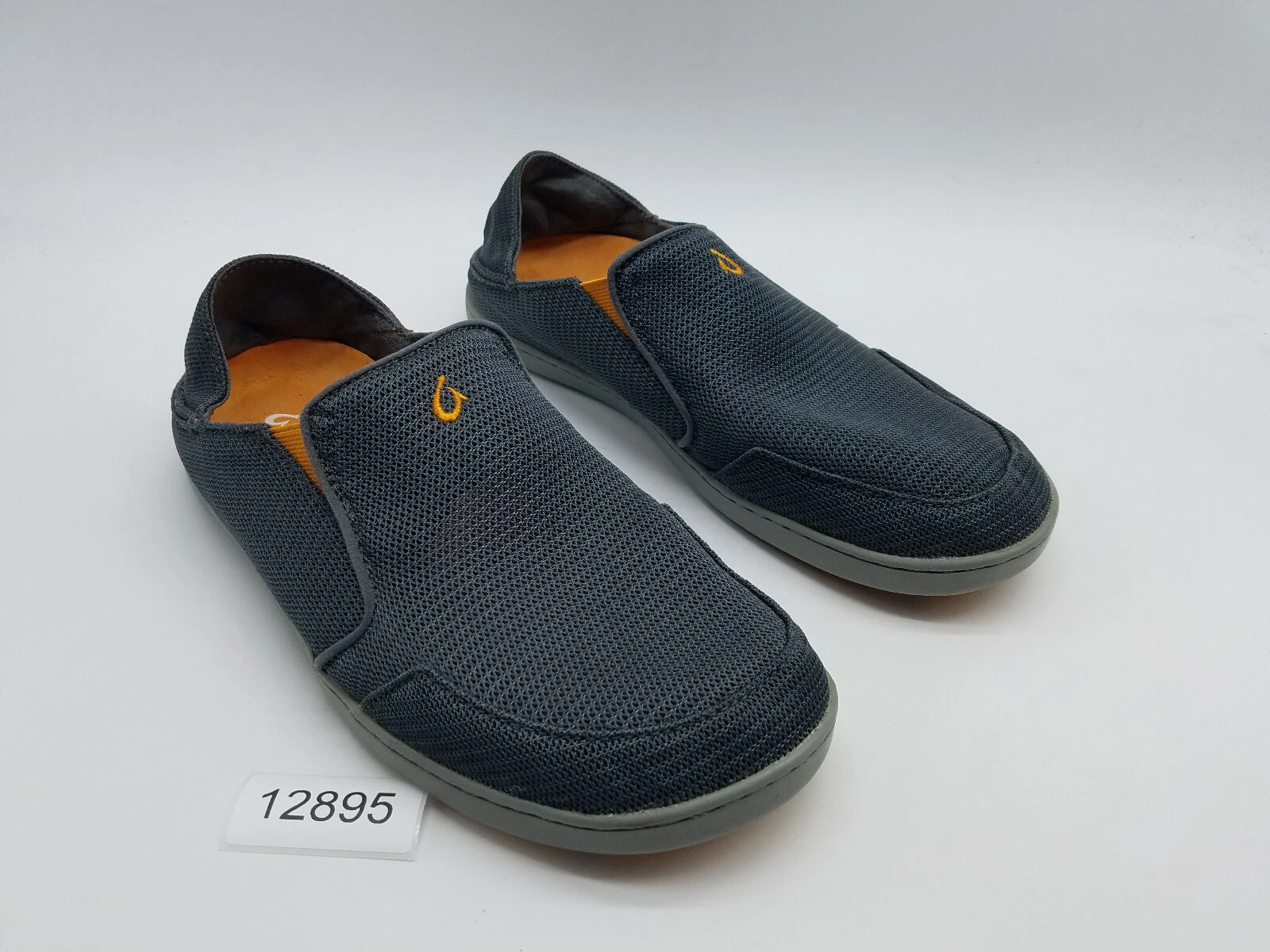 OluKai Nohea Mesh Loafers Men's Size 9 Slip On Casual Shoes Gray Orange