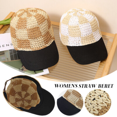 Weave Grid Baseball Cap Outdoor Leisure Sun Hat Color Blocking Sunscreen Hat.