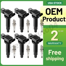 6 Ignition Coils Pack UF267 and Iridium Spark Plug For 1999-2003 ES300 3.0L V6