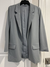 Image of AllSaints Aleida Jersey Blazer Size US 2 / UK 6, Gray, NEW NWOT, Retail $229