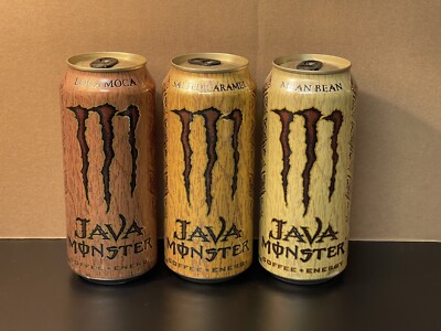 Three (3) Monster Energy Java Canada 🇨🇦 Full 15oz Cans Mean Bean