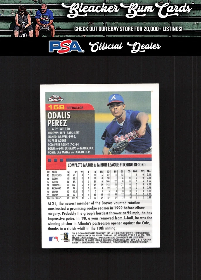 2000 Topps Chrome 158 Odalis Perez Refractors - Image 2 of 2