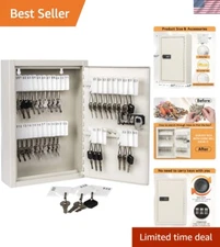 Compact Combination Lock Key Storage Box for Secure Organization - 40 Keys