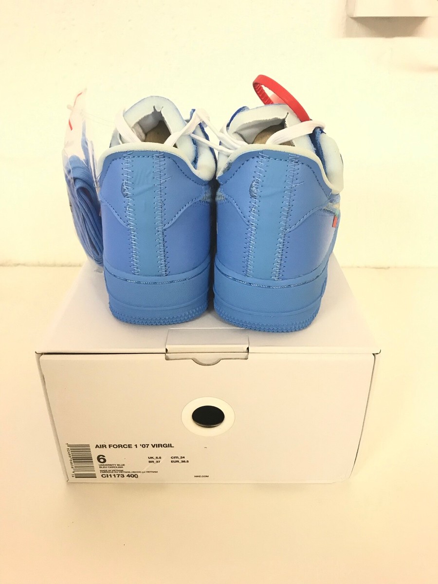 NIKE X OFF WHITE AIR FORCE 1 MCA UNIVERSITY BLUE UK5.5-US6 NIKE X OFF WHITE AIR FORCE 1 MCA UNIVERSITY BLUE UK5.5-US6