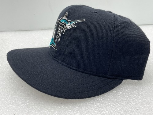 VINTAGE 90's NEW ERA FLORIDA MARLINS 5950 AUTHENTIC 7-1/8 BLACK MLB DEADSTOCK - Picture 2 of 12