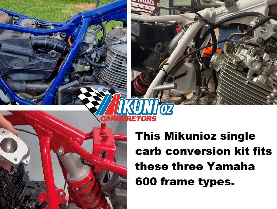 Yamaha Kick Start TT XT600 Mikuni TM38 Flatslide Single Carb Conversion Kit