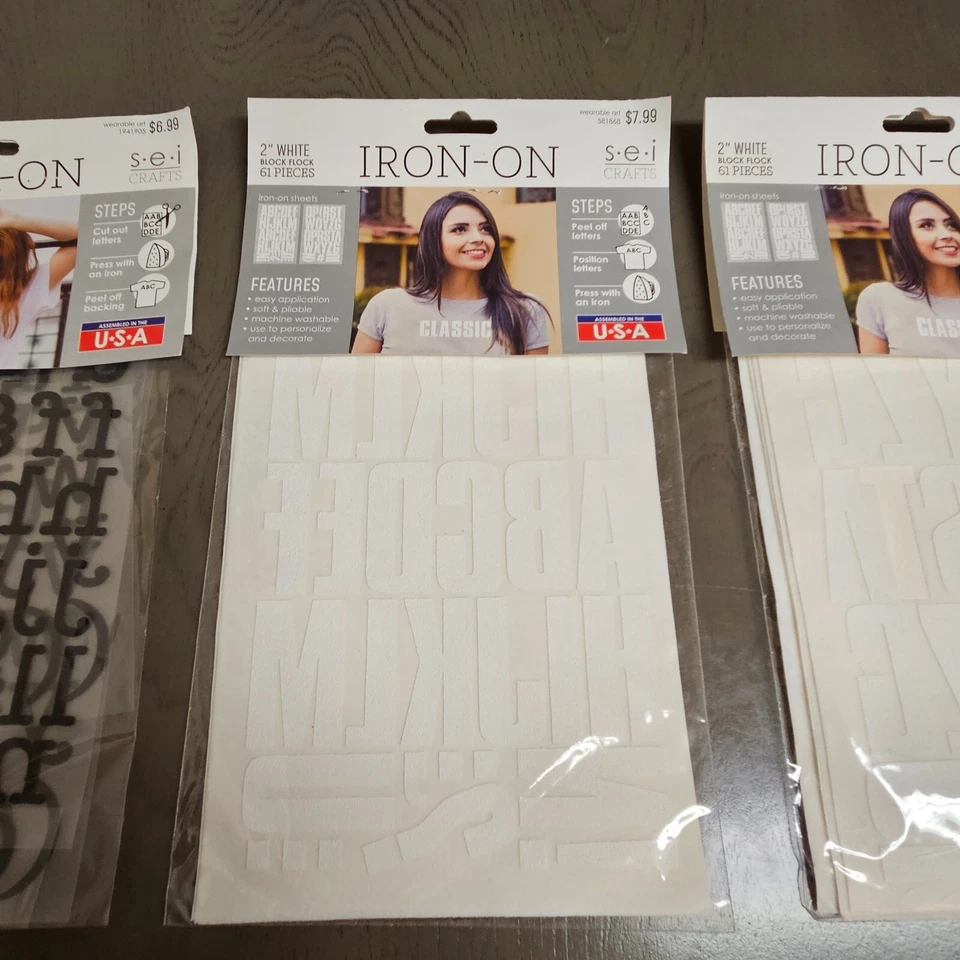 SEI Crafts IRON - ON Letters Lot of 6 Alphabet Letters - Opened - Image 3 of 4