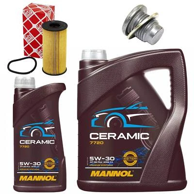 Motoröl Filter Set MANNOL 5W-30 6 Liter + Schraube für Dacia Nissan Renault Clio