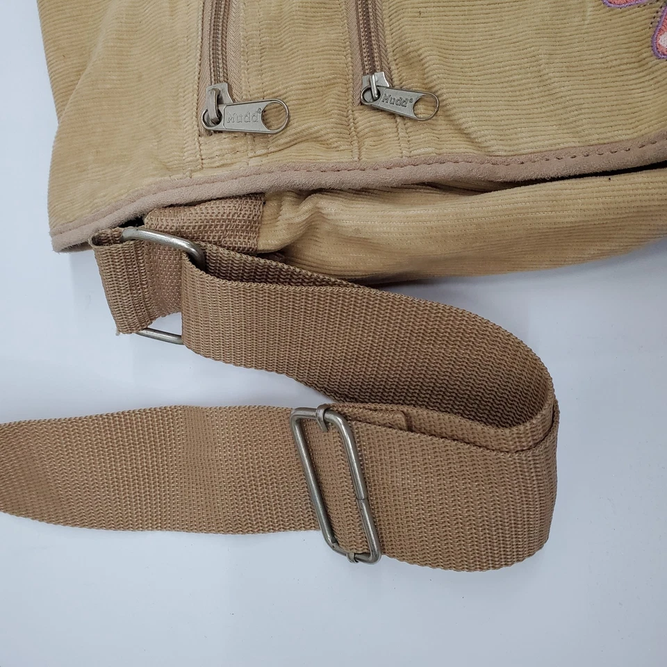 Bolso Bandolera Mensajero Vintage Y2K Mudd Libro Grande Tostado Pana Años 90 Boho 2000 Foto 4 de 4