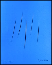 Lucio Fontana Litografia [COA originale firmata a penna] numerata a matita ì