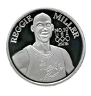 Reggie Miller US Olympic Basketball 999 Silver 1 oz. Coin #18 COA Skybox Card