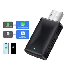 Car Wired to Wireless CarPlay & Android Auto Adapter Bluetooth WiFi USB Dongle
