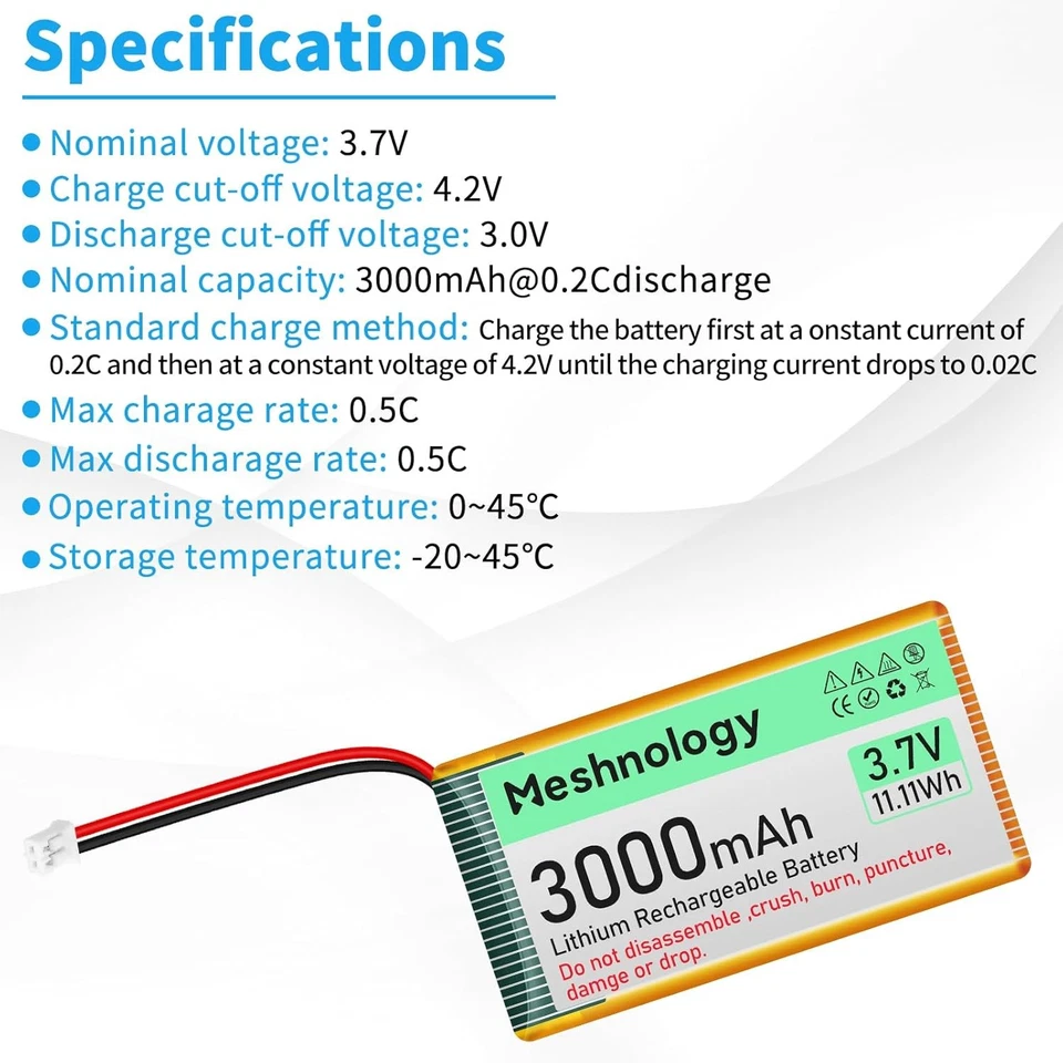 3.7V 3000mAh Lipo Battery PH 2.0 Plug with Cable Charger for Raspberry Pi Board - Image 3 of 4