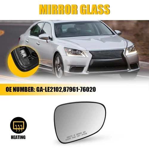Piece of 1 Exterior Mirror Glass Heated Passenger Side For Lexus ES350 2013-2018