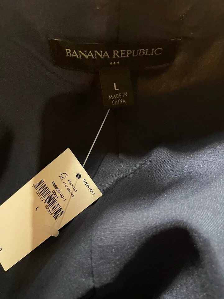 Top Banana Republic Fruncido Sedoso Talla L Azul Multi Floral Forrado Cremallera Lateral $65 Foto 2 de 4