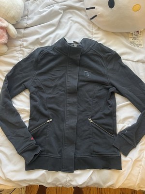 PUMA Men s Gray Full Zip Track Jacket w/ Pockets Cotton Blend Knit L
