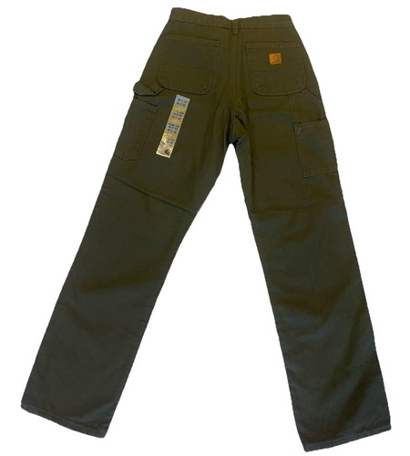 Herren Carhartt Armeegrün Carpenter Hose Größe 30x32 Neu mit Etikett