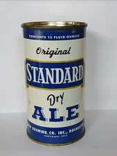 ORIGINAL STANDARD DRY ALE FLAT TOP  BEER CAN - ROCHESTER NY Black Letters