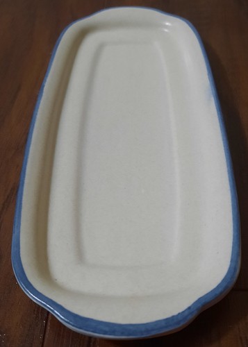 Vtg Pfaltzgraff Yorktowne Blue Covered Floral Butter Dish #28~7 3/4"x 3 3/4" EUC - Picture 4 of 9