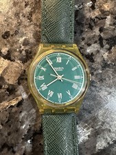 Swatch Watch Greenset Without Date 1992 Vintage Works