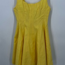 Mustard Seed Yellow Panel Flirt Dress Women's S Knee Length Sleeveless Skater