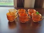 (6)  Northwood Carnival Glass Marigold Acorn Burrs Punch Cups