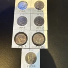 Lot of 7 Franklin Half Dollars 90% Silver 1952-1958