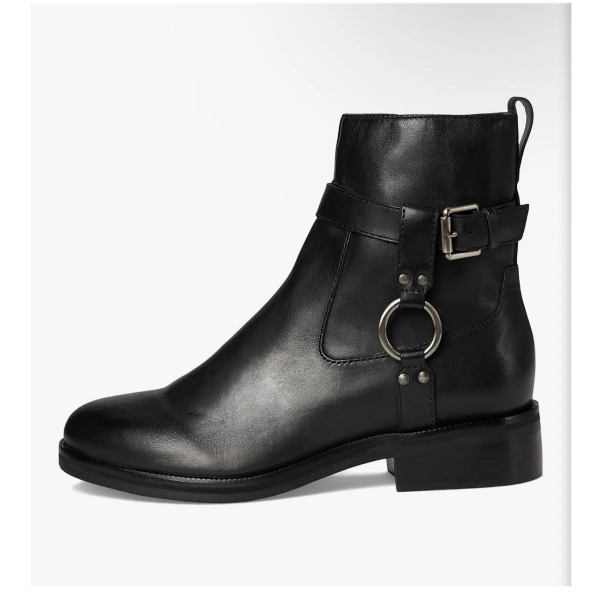 Bernardo Black Leather Square-Toe Zip Ankle Boots Bernardo Leather Boots for Women for sale | eBay main image 4
