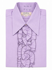 Men's Vintage Delton Lilac Ruffle Tuxedo Shirt 13 33 XS Disco Prom Formal
