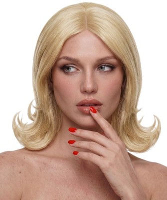 Damen-Perücke VIVA scharlachrot wellig blond, mittellang geschichtet Haarteil