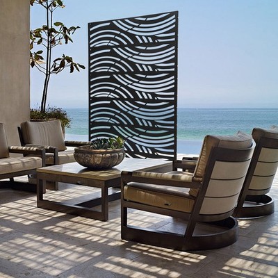 Patio Metal Privacy Fence 6x Panel Outdoor Privacy Screens Panels 3.7Ft 6Ft Tall