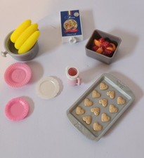 Vintage Barbie Accessories Kitchen Dishes Food Lot Bundle